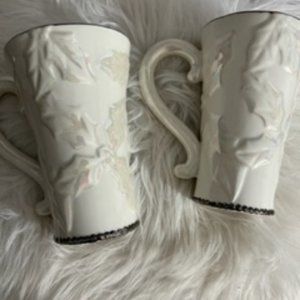 Bella Cassa by Ganz Christmas Morning Coffee Mugs, Holly Motif